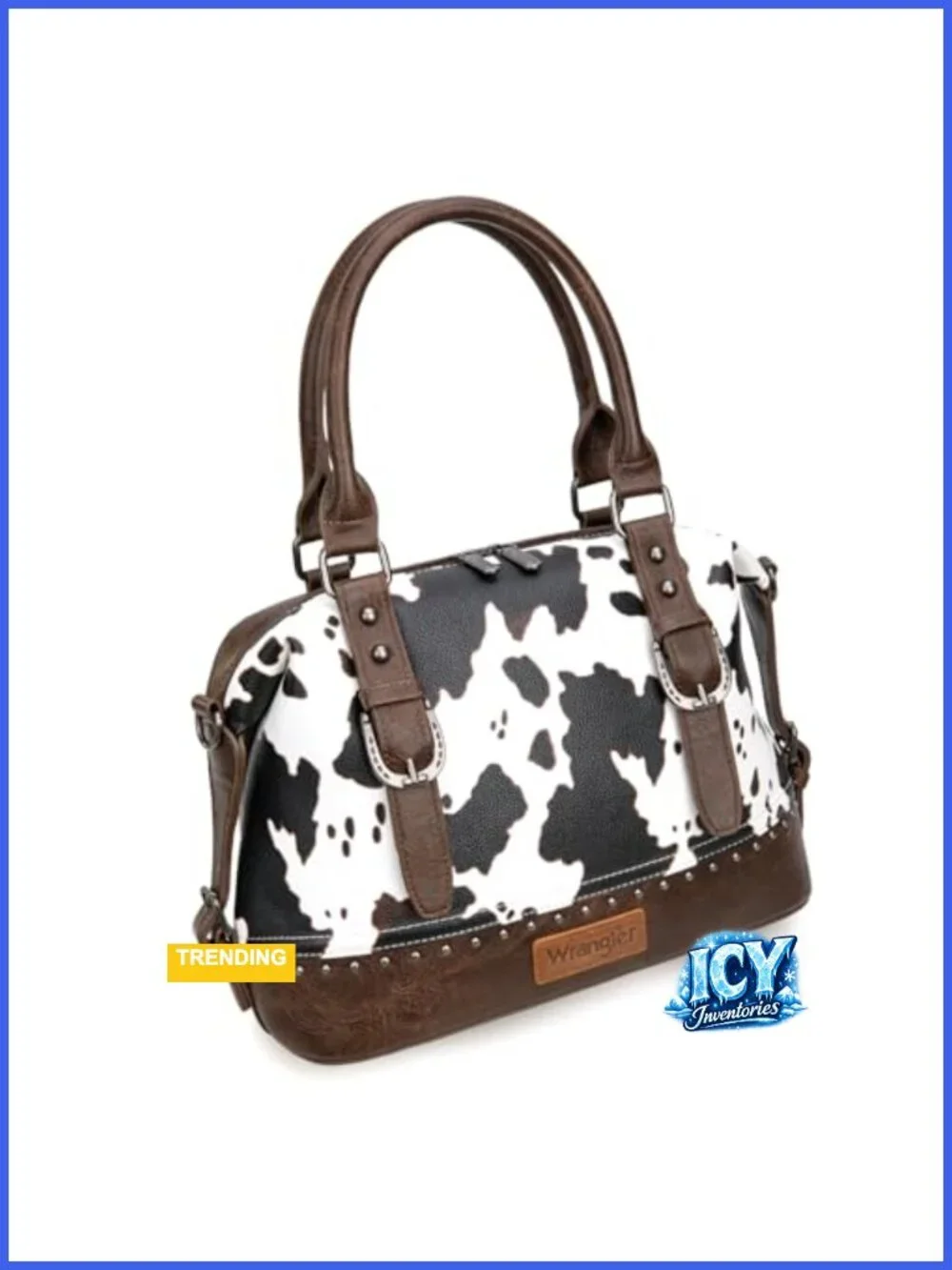 Wrangler Faux Leather Doctor Bag Barrel Satchel Purse